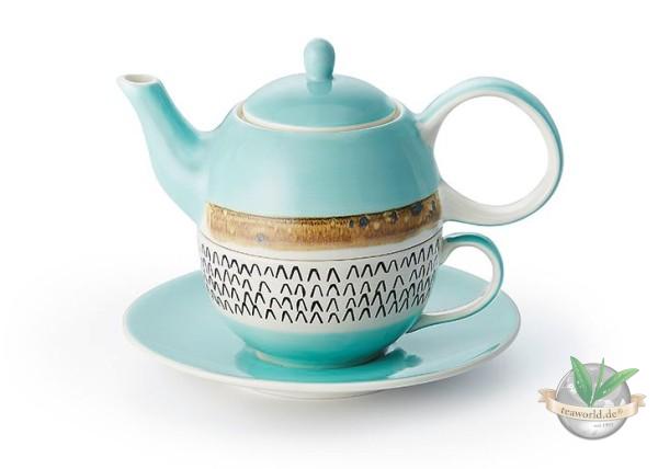 Tea for one Set "Loorea" Keramik, 4-teilig Kanne: 0,4 l, Tasse: 0,2 l
