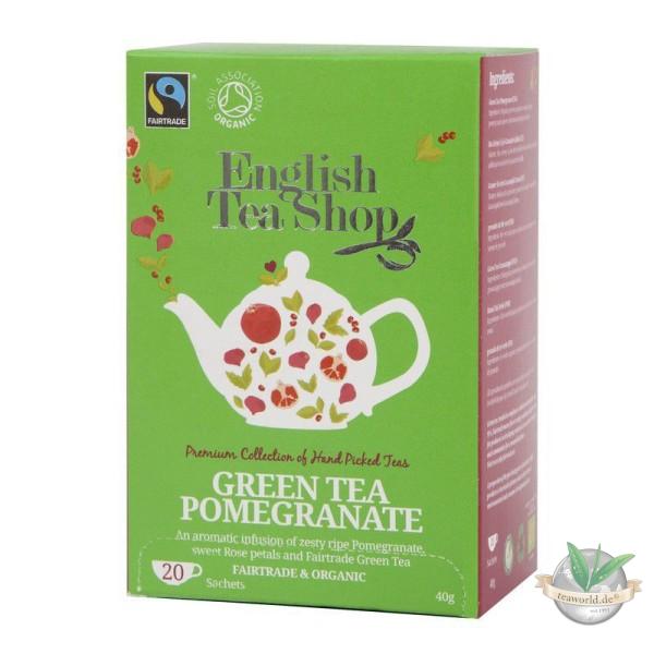 English Tea Shop - Grüner Tee Granatapfel, BIO Fairtrade, 20 Teebeutel