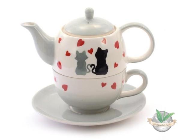 Tea for one Set "Colette" Keramik, 4-teilig Kanne: 0,4 l, Tasse: 0,2 l