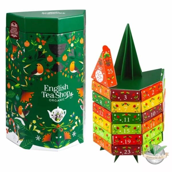 English Tea Shop - Tee Adventskalender "Tannenbaum", BIO, 25 Pyramidenbeutel