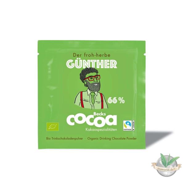 Becks Cocoa Trinkschokolade"Günther" BIO (Kakao 66%) - 25g Portionsbeutel