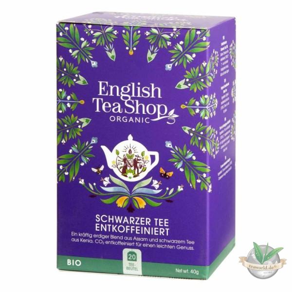 English Tea Shop - Schwarzer Tee ENTKOFFEINIERT, BIO Fairtrade, 20 Teebeutel