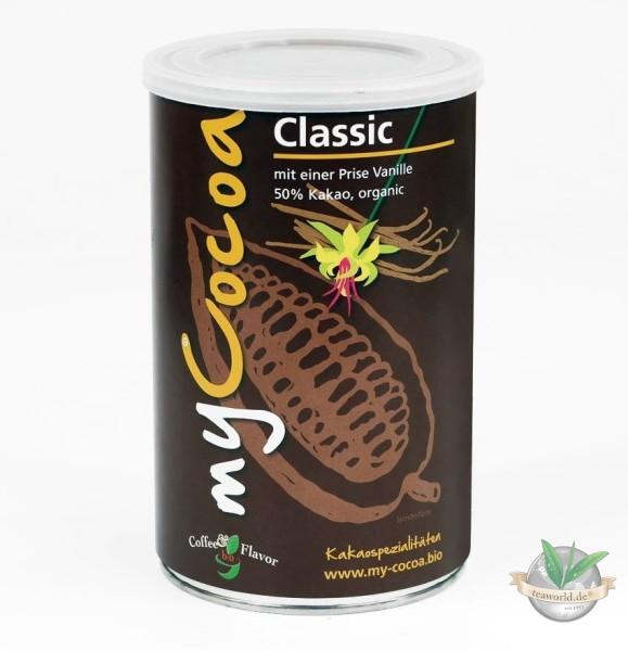 Bio MyCocoa Classic mit 50% Kakaoanteil und einer Prise Vanille - 375g Dose